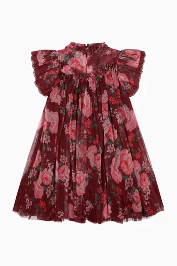 Hettie Floral Dress in Tulle & Lace