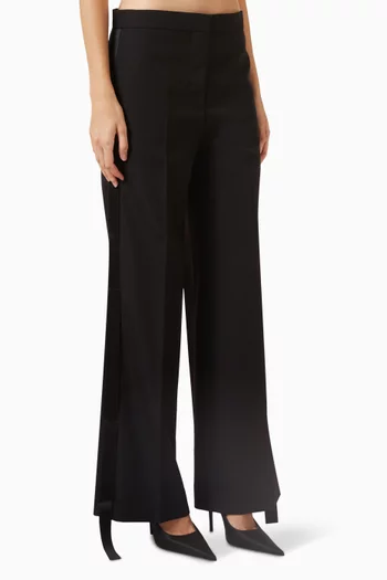 Jacque Wide-leg Tuxedo Pants in Wool