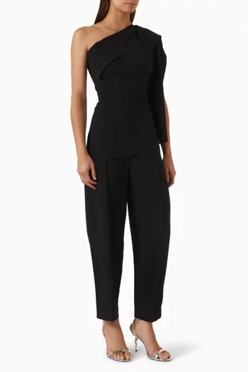 Lavinia One-shoulder Top in Crepe