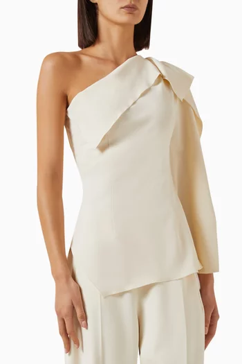 Lavinia One-shoulder Top in Crepe