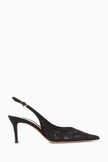 Slingback 70 Pumps in Lace & Leather