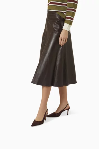Slingback 70 Pumps in Lace & Leather