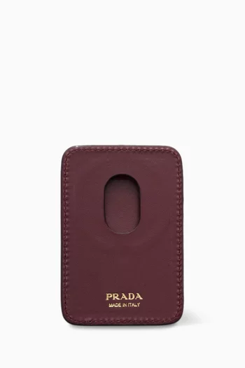 Logo Card Holder in Saffiano Leather