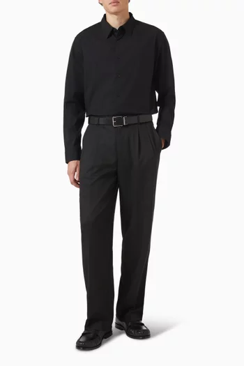 Straight-fit Shirt in Cotton Blend
