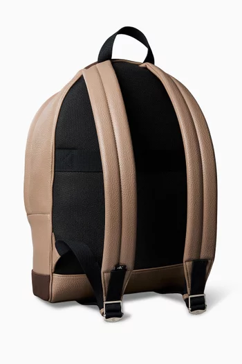 Monologo Round Backpack in Faux Leather