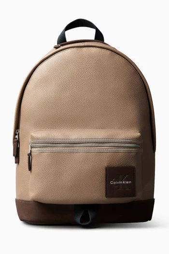 Monologo Round Backpack in Faux Leather