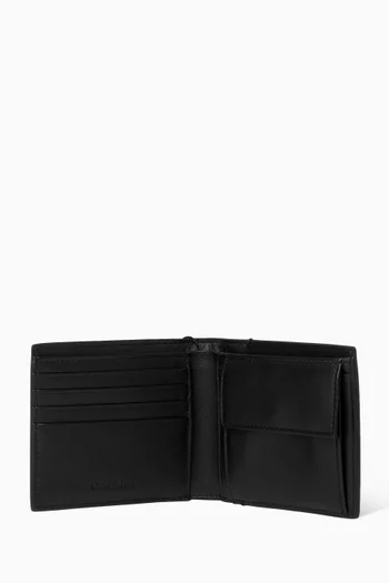 Allover Emblem Logo Bifold Wallet in Leather