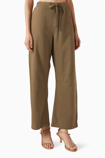 Barry Wide-leg Pants in Cotton Blend