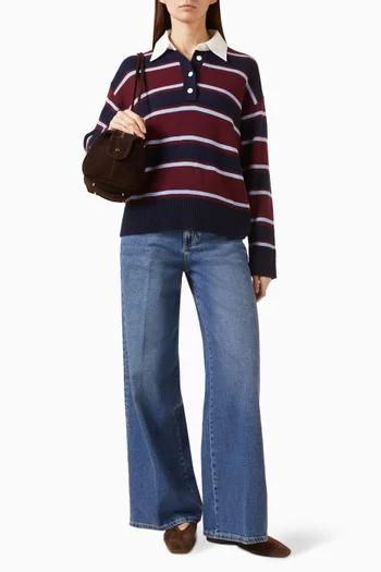 Paxton Striped Polo Sweater in Wool-blend