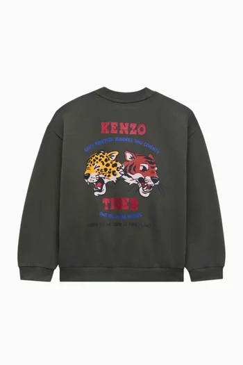 Tiger-print Sweatshirt in Fleece