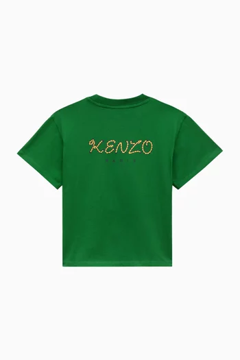 Tiger-embroidered T-shirt in Cotton
