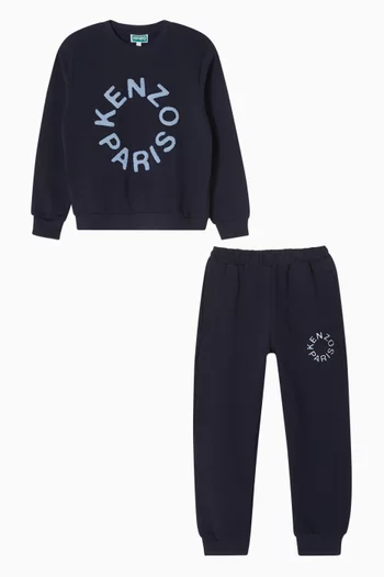 Logo Graphic Tracksuit Set in Cotton