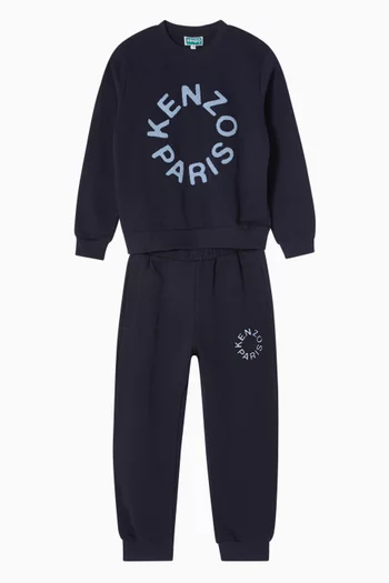 Logo Graphic Tracksuit Set in Cotton