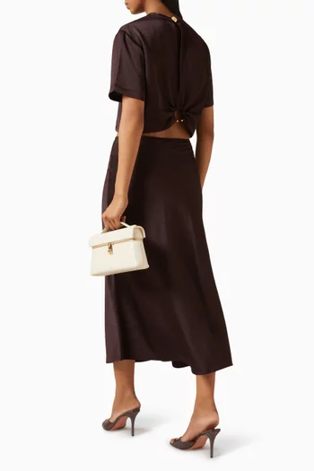 Mocambo Open-back Cropped Top in Satin