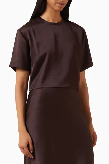 Mocambo Open-back Cropped Top in Satin