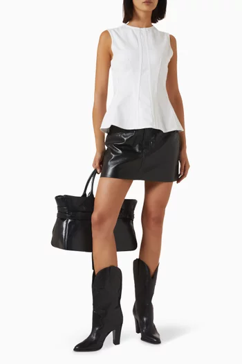 Keira Mini Skirt in Recycled Leather