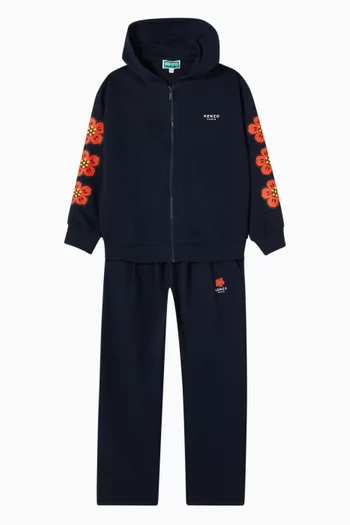 Floral Cardigan & Sweatpants Set in Fleece