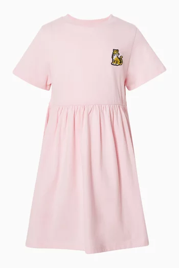 Tiger Logo Flared Dress in Jersey