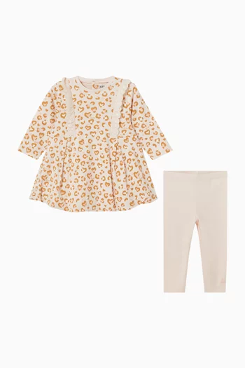 Floral-print Dress & Leggings Set