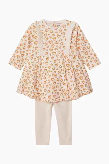 Floral-print Dress & Leggings Set