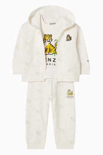 Animal Three-piece Baby Gift Set in Cotton