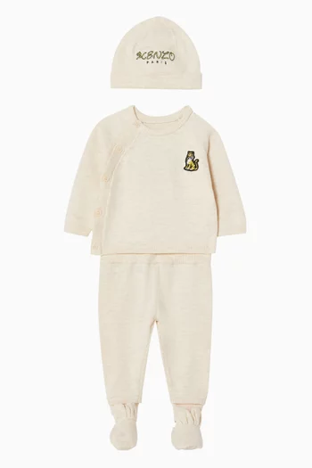 Animal Four-piece Baby Gift Set in Cotton