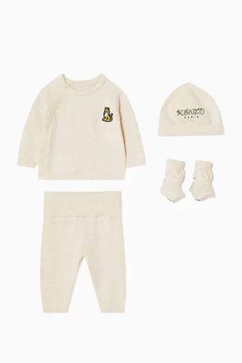 Animal Four-piece Baby Gift Set in Cotton