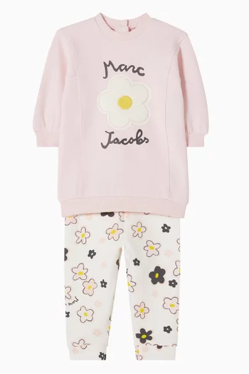Daisy Printed Dress & Pants Set in Jersey