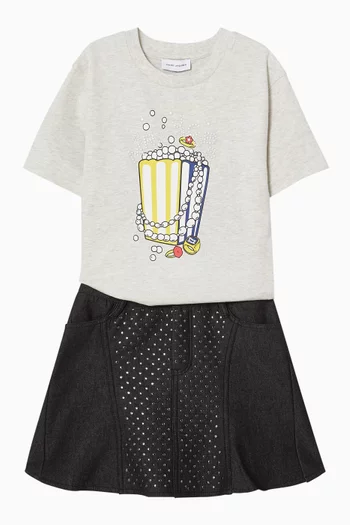 Popcorn Graphic T-shirt in Organic Cotton-jersey