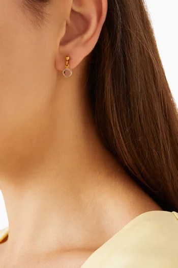 1980s Vintage Faux Amethyst Crystal Earrings