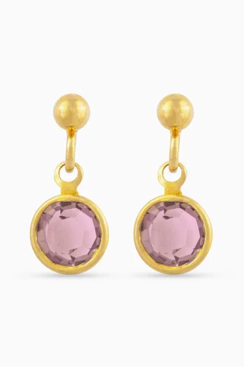 1980s Vintage Faux Amethyst Crystal Earrings