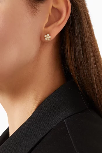 1980s Vintage Floral Crystal Earrings