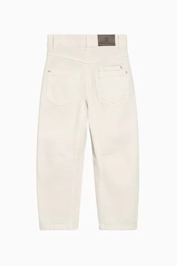 Curved Pants in Dyed Soft Denim