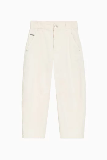 Curved Pants in Dyed Soft Denim