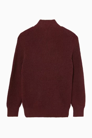 Malfilé Zip Cardigan in Cotton-Knit