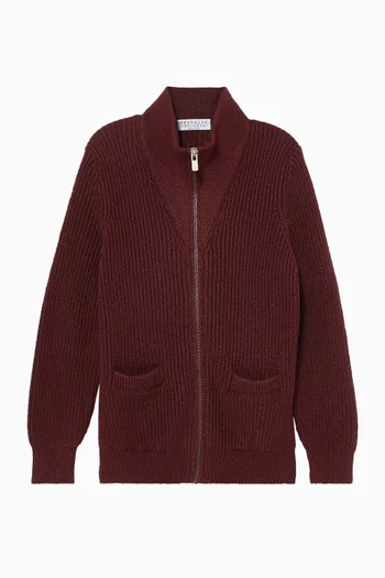 Malfilé Zip Cardigan in Cotton-Knit
