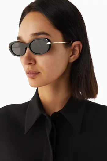 Bold Oval Sunglasses in Acetate