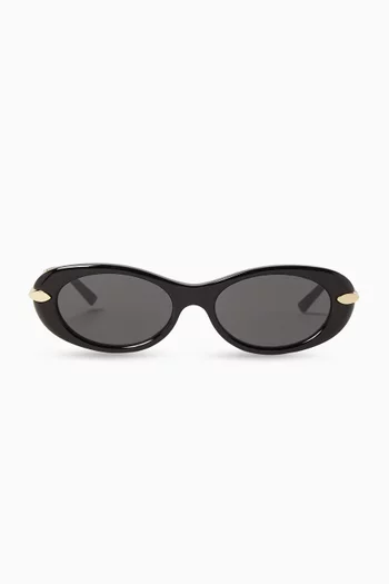 Bold Oval Sunglasses in Acetate