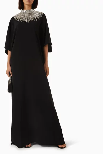 Embellished Neckline Gown
