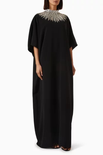 Embellished Neckline Gown