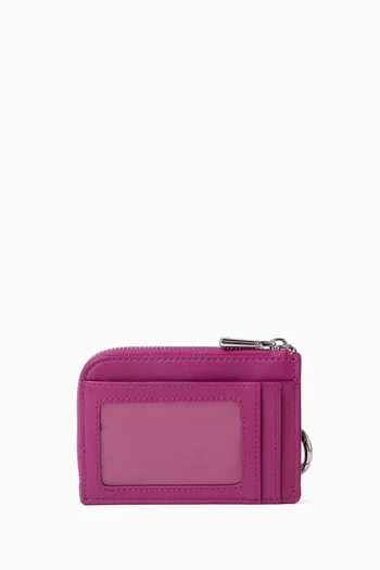 Mini Sue Zip Card Case in Suede