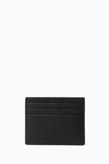 Deco Card Holder in Pebbled Leather