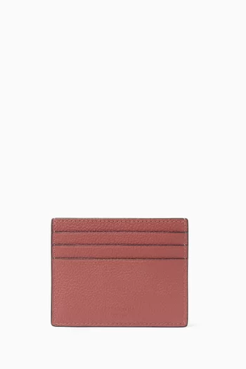 Deco Card Holder in Pebbled Leather