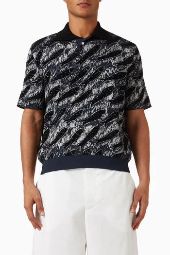 Textured Polo T-shirt in Knit