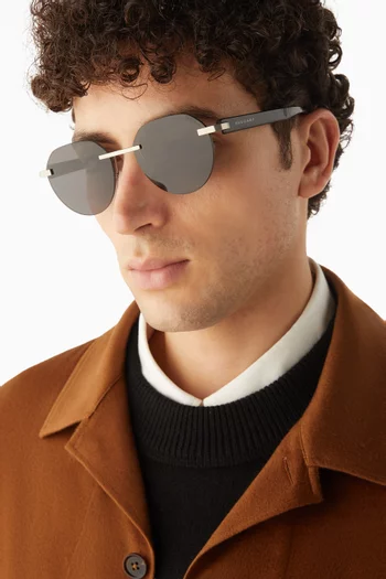 Octo Round Sunglasses in Metal