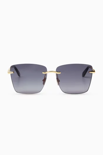 Serpenti Viper Square Sunglasses in Metal