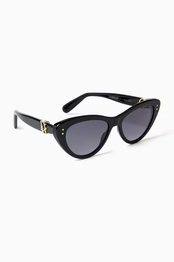 Oblique Cat-eye Sunglasses in Acetate