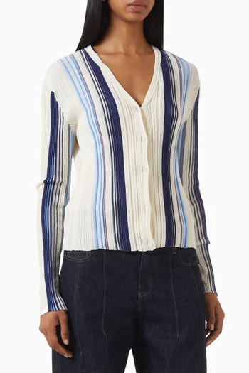 Stripe Cardigan in Cotton-blend