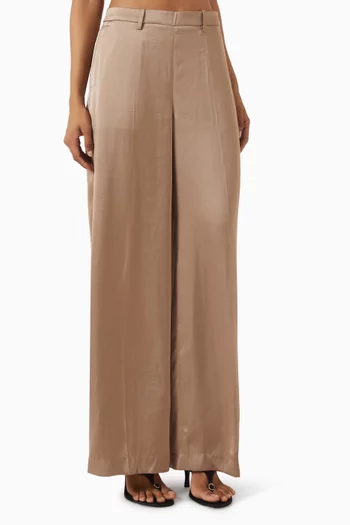 Relaxed Pants in Crushed Satin