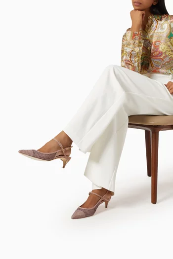Edoardo 45 Slingback Pumps in Suede & Mesh